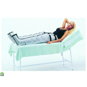 24-komorowe spodnie do terapii uciskowej na pacjentce lezacej na stole.