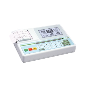 Aparat EKG Green v.05.101 widok z przodu z wydrukiem.