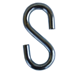 Metalowy haczyk w kształcie litery S do zawieszania akcesoriów rehabilitacyjnych.