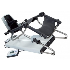 Fisiotek 3000 – szyna do ćwiczeń kończyny dolnej z panelem sterującym i regulowanym podparciem.