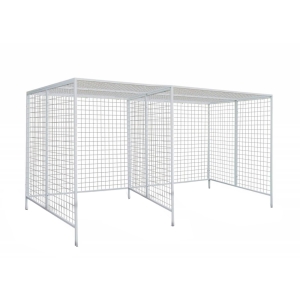 Podwójna kabina UGUL PP z metalowych krat do ćwiczeń i zawieszeń w rehabilitacji.