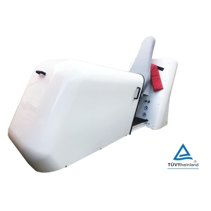 Kabina DUO DRY JET do suchych kąpieli CO₂ i ozonu, widok z boku z zamkniętą obudową.