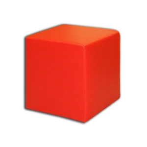 Kostka rehabilitacyjna w kolorze czerwonym, przeznaczona do ćwiczeń i pozycjonowania.