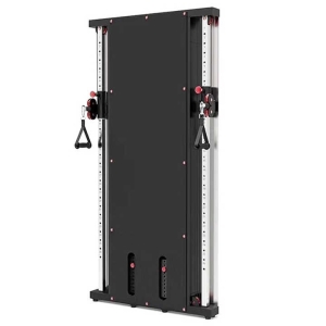 Multifunkcyjna kolumna do ćwiczeń MND z regulowanymi prowadnicami i uchwytami do treningu oporowego.