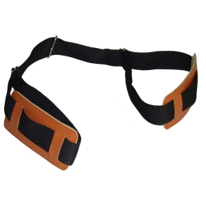 Skórzana podwieszka dwustawowa 130 × 4 cm z regulowanym paskiem, stosowana w ćwiczeniach w odciążeniu.