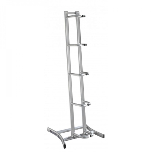 Regał TB do przechowywania piłek lekarskich, metalowa konstrukcja z wielopoziomowymi uchwytami.