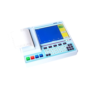 Spirometr ASPEL SPIRO SPM v.302 z ekranem i wbudowaną drukarką do badań oddechowych.