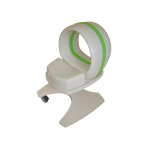 Stolik S-315N z aplikatorem pierścieniowym, na stabilnej podstawie do zabiegów fizykalnych.