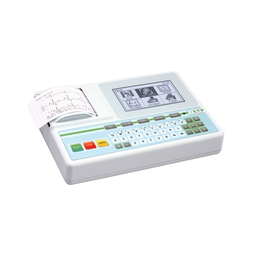 Aparat EKG Green v.05.101 widok z przodu z wydrukiem.