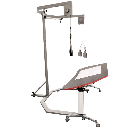 System odciążenia ręki ARMNESIS – konstrukcja z podwieszeniami i stołem roboczym.