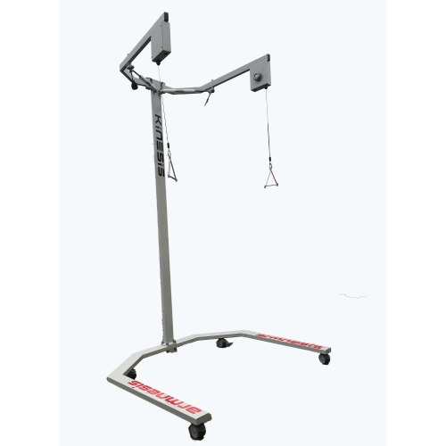 System odciążenia ręki ARMNESIS – widok z boku na kolumnę i ramię z linkami.