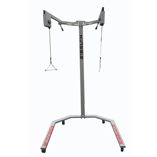 System odciążenia ręki ARMNESIS – widok przedni na konstrukcję jezdną z ramionami.