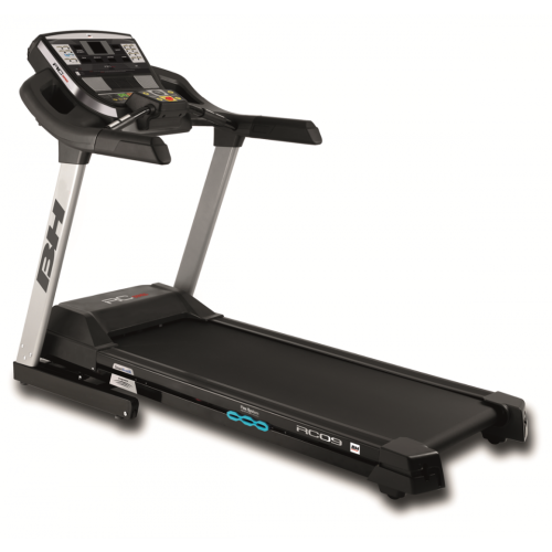 Bieżnia I.RC09 Bluetooth G6180I z rozbudowanym panelem sterowania, przeznaczona do treningów biegowych.