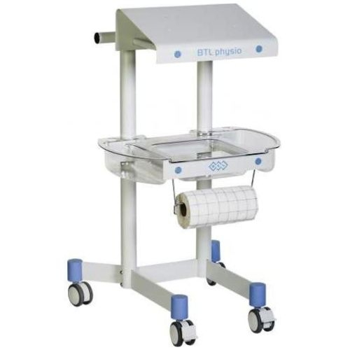 Wózek BTL Physio do przechowywania akcesoriów i obsługi urządzeń presoterapii BTL.