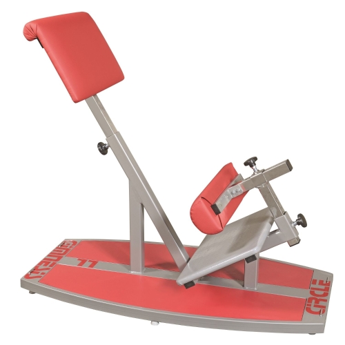 Gymnesis Circle LL – urządzenie do treningu obwodowego z czerwonymi poduszkami i regulacją kąta.