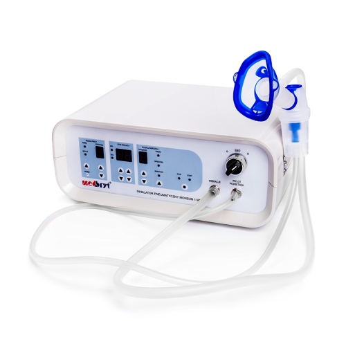 Inhalator pneumatyczny MONSUN MP1 z maską i przewodami do terapii inhalacyjnej. Inhalator pneumatyczny MONSUN MP1 z maską i przewodami do terapii inhalacyjnej.