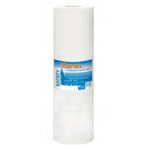 Podkład medyczny Karen 60/80, dwuwarstwowy, rolka do stołów zabiegowych.