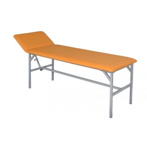 Kozetka lekarska KZ z regulowanym oparciem, stabilna konstrukcja metalowa.