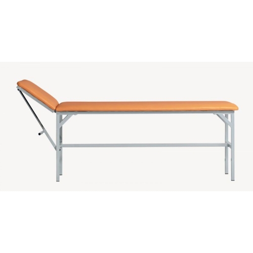 Kozetka lekarska KZ z częściowo uniesionym zagłówkiem, profil boczny.