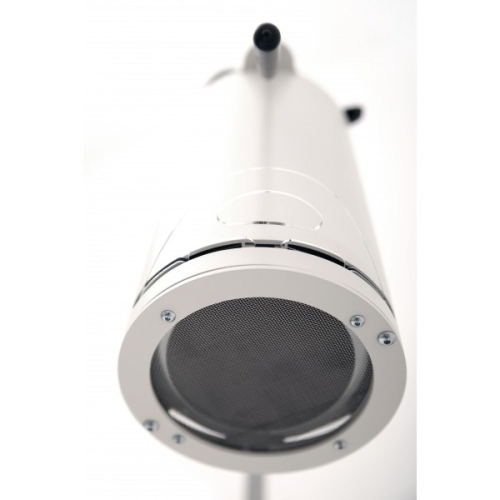 Głowica lampy Solmed z osłoną i kratką zabezpieczającą, widok z bliska.