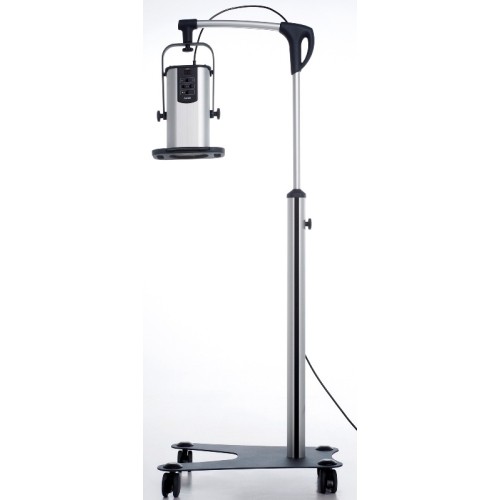 Lampa sollux LUMINA V5.0 na statywie z regulowanym ramieniem i głowicą zabiegową.