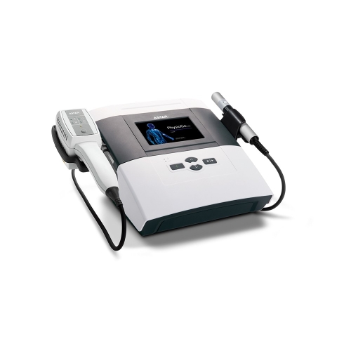 PhysioGo.Lite LASER – aparat do laseroterapii z podłączoną sondą zabiegową.