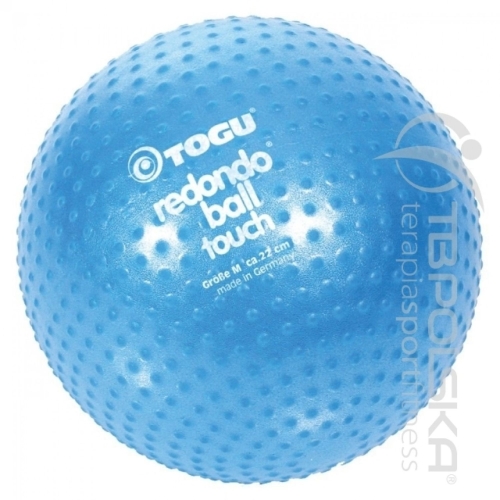 Piłka Redondo Senso w kolorze niebieskim, z wypustkami sensorycznymi do ćwiczeń i rehabilitacji.