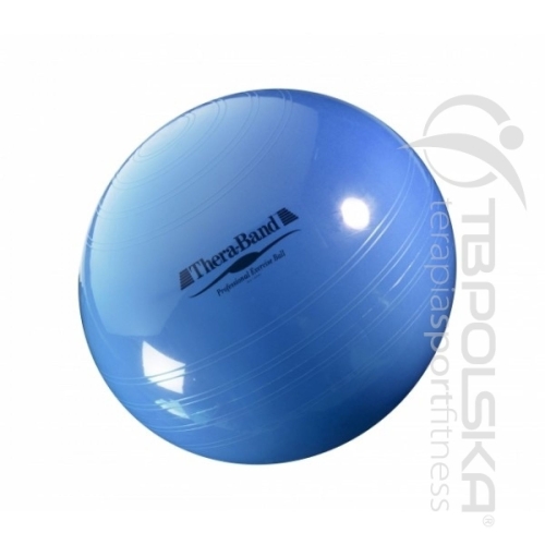 Niebieska piłka rehabilitacyjna TheraBand ABS do treningu równowagi i wzmacniania mięśni.
