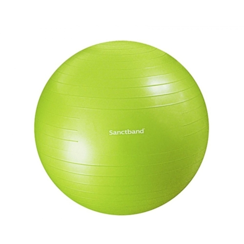 Zielona piłka Sanctband Gymball stosowana w ćwiczeniach korekcyjnych, ogólnousprawniających i terapii.