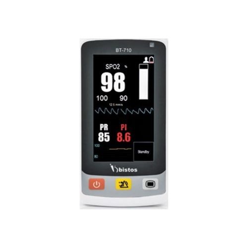 Pulsoksymetr BT-710 z kolorowym wyświetlaczem do monitorowania saturacji i tętna.