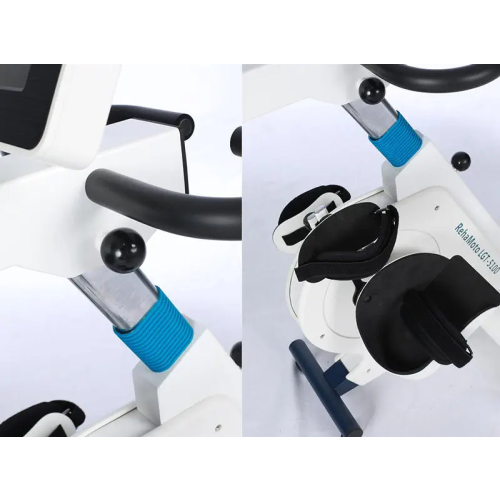 Detale RehaMoto LGT-5100D: uchwyty i podparcia kończyn dla stabilizacji podczas ćwiczeń.