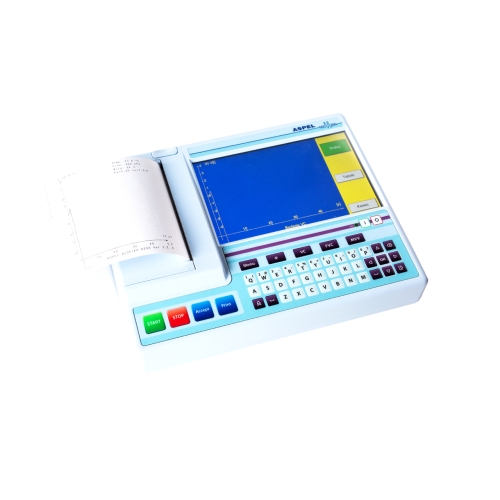 Spirometr ASPEL SPIRO SPM v.302 z ekranem i wbudowaną drukarką do badań oddechowych.