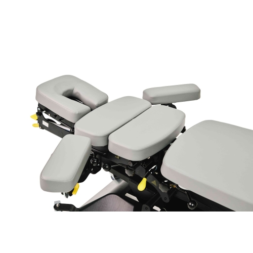 Regulowane sekcje blatu stołu Herrington 480 do chiropraktyki.