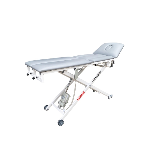 Stół CROSS L do manualnego drenażu limfatycznego z elektryczną regulacją wysokości.