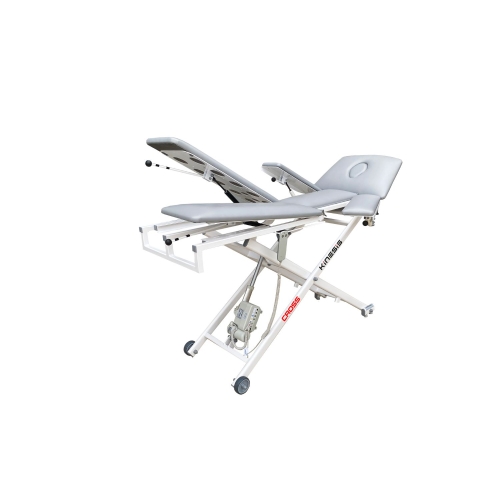 CROSS L – stół do drenażu limfatycznego z unoszonymi segmentami i podparciem kończyn.