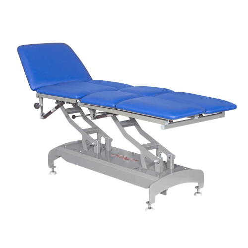 Segmenty blatu stołu PROFI L Plus w pozycji do zabiegów limfatycznych.