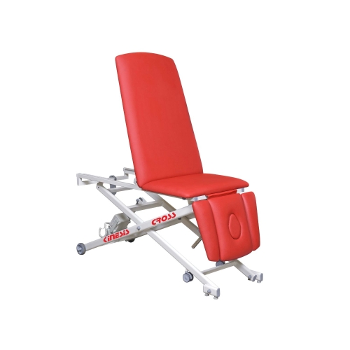 Stół rehabilitacyjny CROSS 3F z regulowanym oparciem i trzema segmentami leżyska.