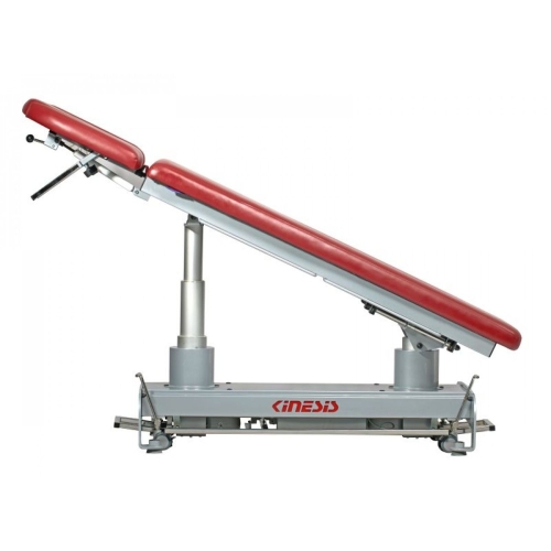 Stół rehabilitacyjny PERFECT II z segmentem głowy ustawionym do terapii w pozycji leżącej przodem.