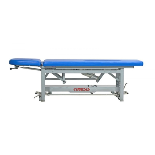 Stół PRO 2 KINESIS w pozycji płaskiej, widok boczny z podniesioną sekcją głowy.