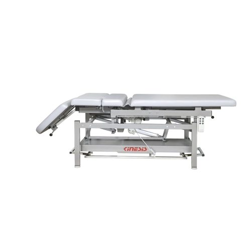 Stół rehabilitacyjny PRO 3 PLUS prezentowany w pozycji płaskiej, widok boczny.