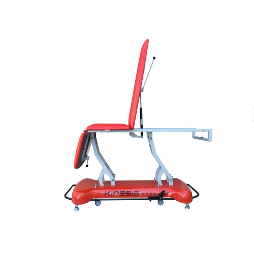 Widok boczny stołu PROFI 3 F PLUS KINESIS z maksymalnie uniesionym oparciem.