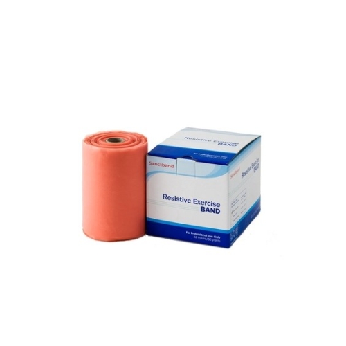 Taśma Sanctband w kolorze brzoskwiniowym, rolka z opakowaniem, opór extra lekki.