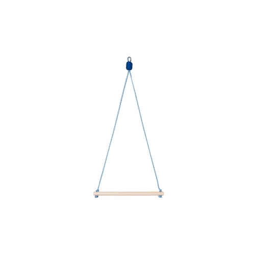 Trapez do terapii SI z drewnianą poprzeczką i linkami, przeznaczony do ćwiczeń sensorycznych.