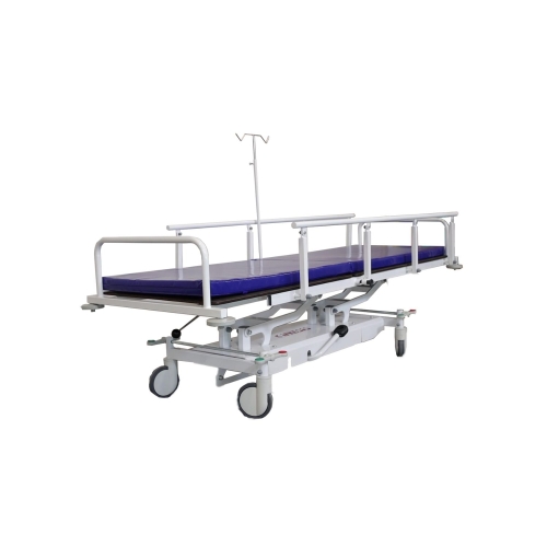 Wózek kąpielowy TRUCK-ZW z materacem i podwójną ramą podnoszącą.