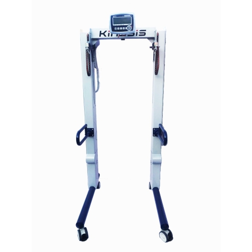 Urządzenie LIFTER do nauki chodu, frontalny widok na konstrukcję z uchwytami bocznymi.