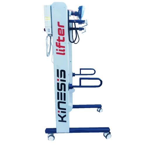 Urządzenie LIFTER do reedukacji chodu, widok boczny z uchwytami stabilizującymi.