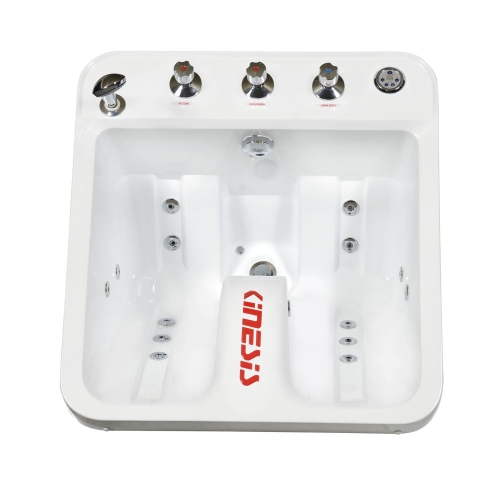 Wnętrze wanny AQUANESIS P z dyszami do masażu wodnego przeznaczonej do zabiegów kończyn dolnych.