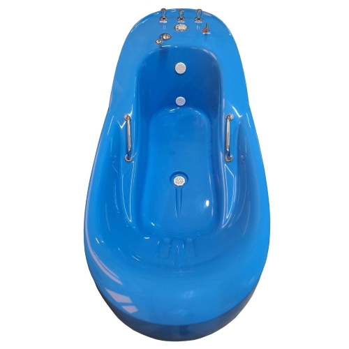 Wnętrze wanny AQUANESIS EM z rozmieszczeniem dysz masażu wodnego i powietrznego.