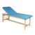 Leżanka drewniana KLD3 z regulowanym oparciem i niebieską tapicerką, kolor buk.