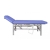 Stół rehabilitacyjny SR-E2 z niebieską tapicerką, regulowany zagłówek, widok z boku.